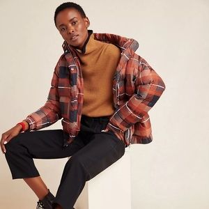 Anthropologie Sparkz Copenhagen Amelia Plaid Puffer Jacket Size 2x